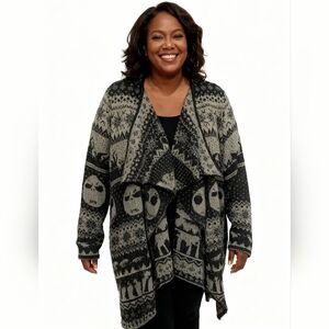 Disney Black and Gray Patterned Women's Cardigan